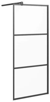 Produktbild von vidaXL Duschwand für Walk-In Dusche 90x195 cm ESG Mattiert Schwarz