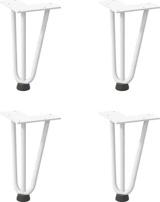Obrázek produktu pro vidaXL Vlásenkové nohy pro konferenční stolek 4 ks. Bílé 20 cm z masivní oceli