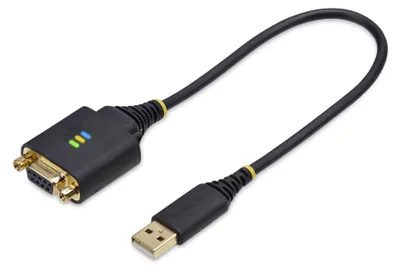 Zdjęcie produktu dla StarTech.com 1P1FFCN-USB-SERIAL, Czarny, 0,3 m, USB Typu-A, DB-9, Męska, Żeńska