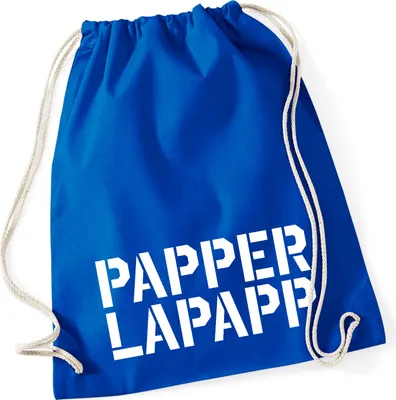 Produktbild von Huuraa Turnbeutel Papperlapapp Schriftzug 12 Liter Bright Royal Baumwolle Rucksack Geschenkidee