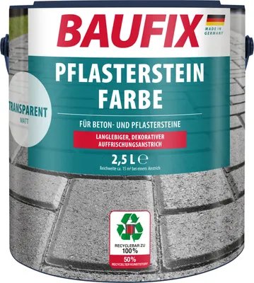 Produktbild von BAUFIX Pflasterstein Farbe transparent matt, 2.5 Liter, Beton- und Bodenfarbe