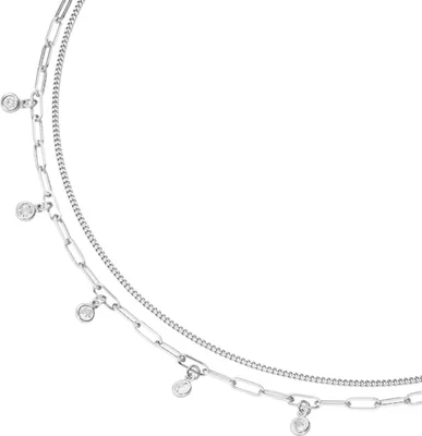 Produktbild von Collier Smart Jewel Layering Collier, Zirkonia Steine, Silber 925 Silber 45 cm