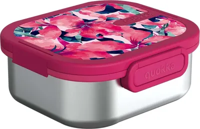 Zdjęcie produktu dla Quokka Kai - Pojemnik ze stali nierdzewnej na żywność / lunchbox (Pink Bloom)