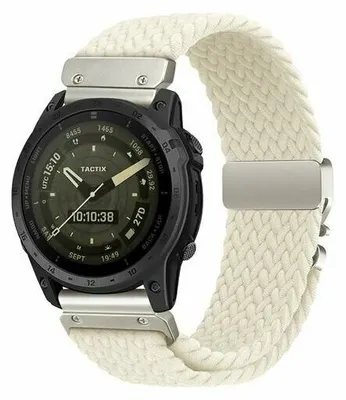 Produktbild von By Qubix Geflochtenes Nylonarmband mit Fallschirmverschluss - Sternenlicht - passend für Garmin Fenix 9 / 9 pro - 43 mm