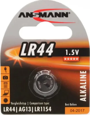 Zdjęcie produktu dla Ansmann Alkaline Battery LR 44, Jednorazowa bateria, Alkaliczny, 1,5 V, 1 szt., 70 mm, 50 mm
