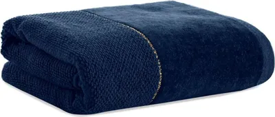Produktbild von EUROFIRANY | Handtuch - Gästetuch - Badetuch - 50 x 90 cm - aus Baumwolle - dunkelblau - Saunatuch