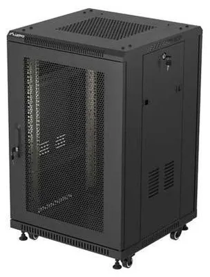 Obrázok produktu pre Lanberg FF01-6618-23B, Voľne stojací rack, 18U, 800 kg, Zámok, Koľajnice racku, Otočné kolieska
