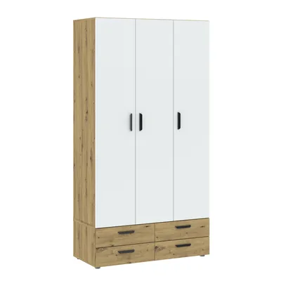 Produktbild von Trojdverová šatníková skriňa 111 cm so šuplíkmi RICHLAND - dub artisan