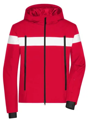 Produktbild von James and Nicholson - "Wintersport" Jacke für Herren LT3030 (XXL) (Hellrot/Weiß/Schwarz)