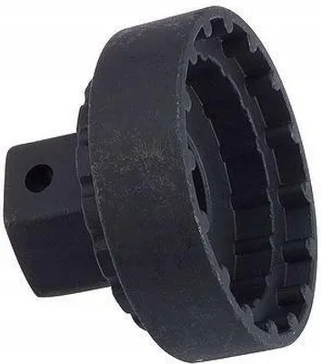 A black bicycle tool is shown against a white background.