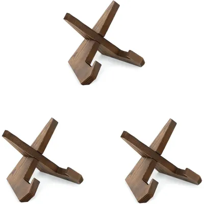 Produktbild von Tellerständer Holz 12 cm 3 Stück Deko Tischaufsteller Bilderrahmen Halterung