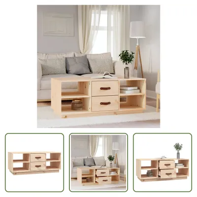Produktbild von The Living Store Couchtisch 100x50x41 cm Massivholz Kiefer