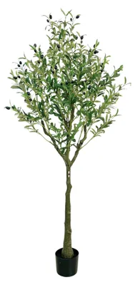 Image de Buxibo Olivier 1,8 mètres - 1224 feuilles - 68 fruits - Plante artificielle - Vert