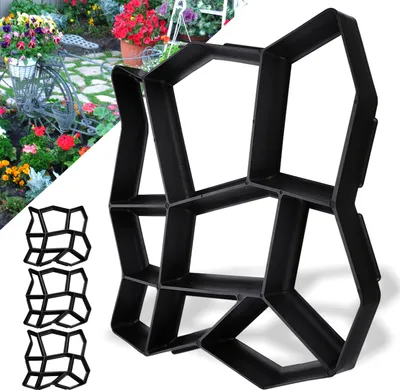 Produktbild von Jopassy 3X Pflasterform Gehweg  DIY Betonpflaster Schwarz Gießform Garten Schablone Schalungsform