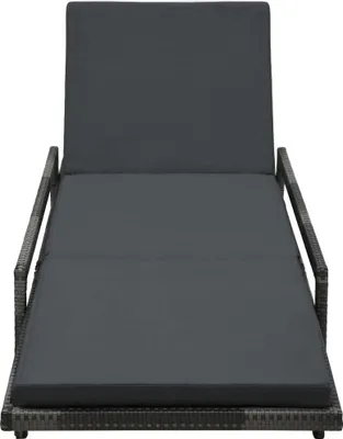 Immagine prodotto di Lettino prendisole con cuscino in poly rattan grigio