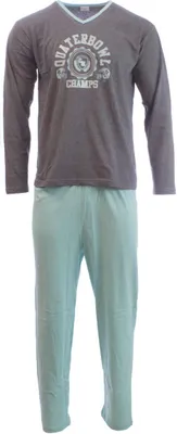 Produktbild von Herren Pyjama Langarm Oberteil + Lange Hose Schlafanzug Quaterbowl