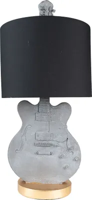 Produktbild von Clayre & Eef Tischlampe Gitarre Ø 30x68 cm Grau Kunststoff