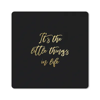 Produktbild von MuchoWow® Mauspad Mousepad Zitat - Leben - Schwarz und Gold 30x30 cm - Mousepads - Maus Mat - Pad - Mausunterlage - Gaming