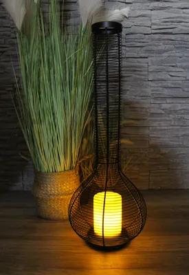 Produktbild von LED Laterne XXL 75cm Höhe mit Solar LED Kerze Solarleuchte Solarlaterne