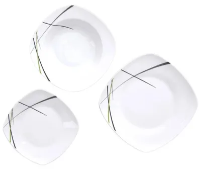 Obrázok produktu pre Sada porcelánového riadu – jedálenská sada pre 6 osôb – 18 kusov – Jednofarebná – Zelená