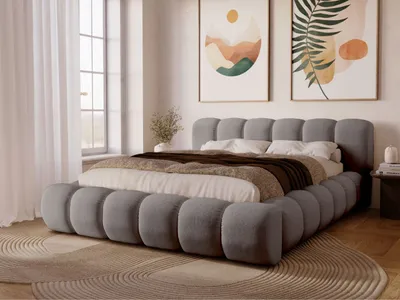 Produktbild von GrainGold Polsterbett Doria 160x200 - Bett 160x200, Polsterbett mit Bettkasten und Lattenrost - Grau (Komodo 7384)