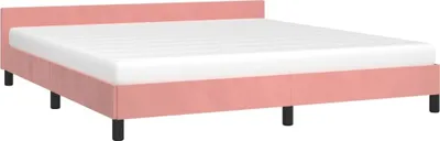 Produktbild von "2026 Aktion"Bettgestell - CLORIS - Doppelbett - Robust und langlebig - mit Kopfteil ohne Matratze Rosa 180x200 cm - Einfache Montage -  Samt - NeuMöbel4628362