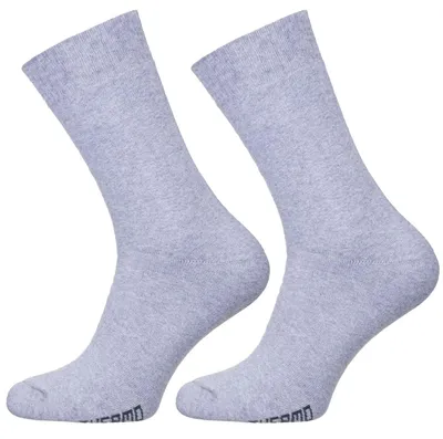 Imagen del producto de Calcetines térmicos Milena, color gris liso, con máximo confort, talla 41-43