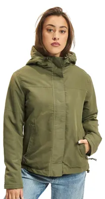 Productafbeelding van Brandit winddichte damesjas, model met rits aan de voorkant, kleur: olijfgroen, maat: 3XL