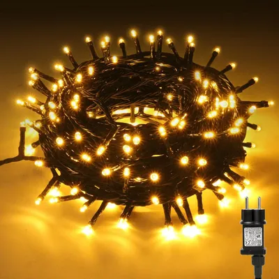 Lichterkette 20 m, 200 LEDs, warmweiß, 8 Modi, IP44