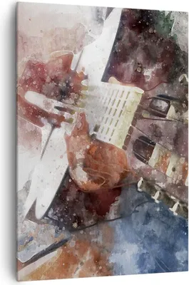 Produktbild von Bild auf Leinwand - Leinwandbild - Einteilig - Gitarre Musik - 70x100cm - Wand Bild - Wanddeko - Wandbilder - Leinwanddruck - Kunstdruck - Wanddekoration - Leinwand bilder - Wandbild - PA70x100-4000