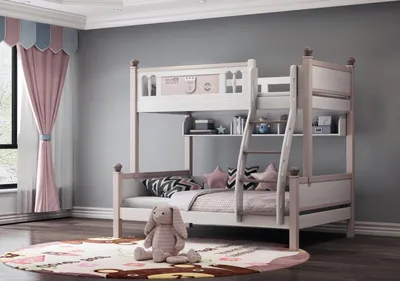 Produktbild von Doppelstockbett Etagenbett Hochglanz Natur Hochbett Kinderbett Etage Betten Bett