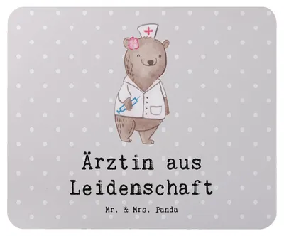 Produktbild von Mr. & Mrs. Panda Mousepad Ärztin Leidenschaft - Grau Pastell - Geschenk, Krankenhaus, mousematte, Arztpraxis, Mauspad, pc, Beruf, laptop, Spruch, Mouse Pad, Lustig