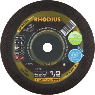 Obrázok produktu pre Rhodius 206260 Cutting disc (straight) 230 mm 1 pc(s) Stainless steel, Steel
