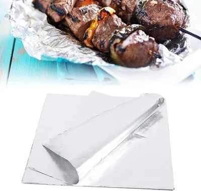 Imagen del producto de Papel de aluminio de 25 micrones - Pretratado - Resistente al calor - Apto para alimentos - Resistente a la corrosión - 100 unidades - Papel de aluminio