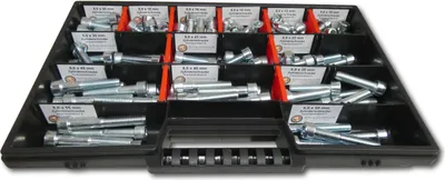 Immagine prodotto di Assortimento di 130 viti a testa cilindrica M8 // Set di viti da 10 mm a 55 mm Scatola di viti DIN 912/ISO4762 Bulloni Viti a filettatura totale Viti per macchine Viti filettate Viti a testa cilindrica