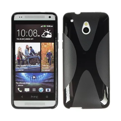 Produktbild von PhoneNatic Case kompatibel mit HTC One Mini - schwarz Silikon Hülle X-Style + 2 Schutzfolien