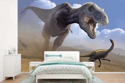Produktbild von MuchoWow® Fototapete für Wohnzimmer oder Schlafzimmer Wandtapete Vinyl Motivtapete Dino - Wildlife - Zeichnung - Kinder - Kinder - Kinder - 600x400 cm - Kindertapete - Vinyltapeten