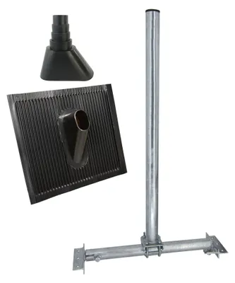 Produktbild von PremiumX SOLID X85-48 Dachsparrenhalter galvanisch verzinkt ALU Ziegel Schwarz