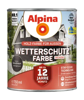 Produktbild von Alpina Wetterschutzfarbe 0,75 L graubraun