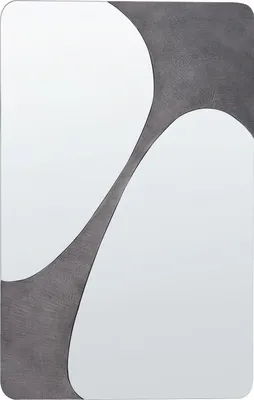 Zdjęcie produktu dla BELIANI Lustro ścienne szare 70 x 110 cm dekoracja wisząca w stylu nowoczesnym prostokątny kształt