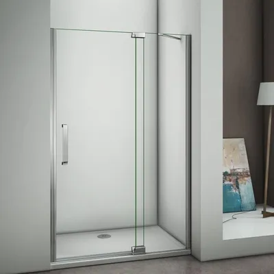 Produktbild von 80x195cm Duschkabine Duschabtrennung Eckeinstieg Duschwand 8mm Nano+ESG Drehtür Duschtür
