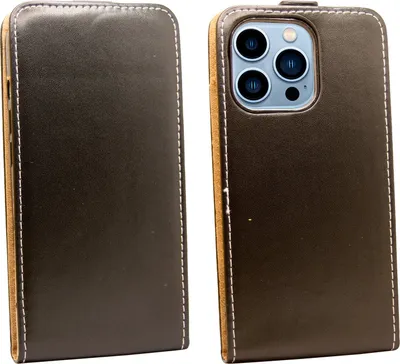Produktbild von cofi1453® Flip Case kompatibel mit iPhone 13 Pro Max Handy Tasche vertikal aufklappbar Schutzhülle Klapp Hülle Schwarz