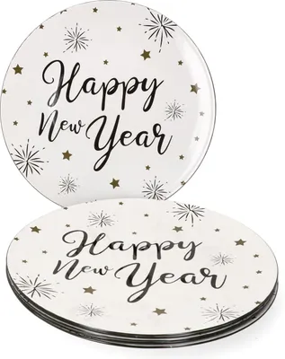 Obrázek produktu pro 6x Happy New Year placemat Stolní podložka Dekorativní příslušenství Prostírání sada Silvestr