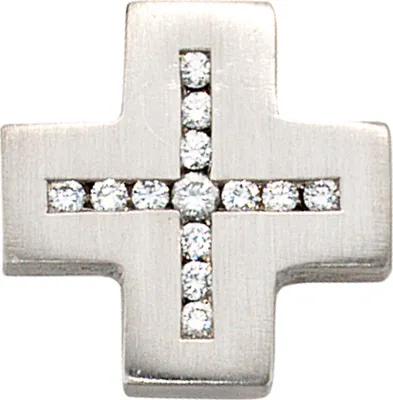 Produktbild von JOBO Anhänger Kreuz 950 Platin mattiert 13 Diamanten Brillanten 0,20ct.