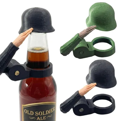 Productafbeelding van Bierflesjesluiting - Helmdesign - Sluiting voor bierflesjes - Grijs