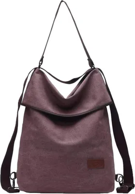 Produktbild von Travistar Damen Canvas Schultertasche Rucksack Vintage Handtasche A4 Diebstahl Tasche Hobo Büro Schule Einkauf