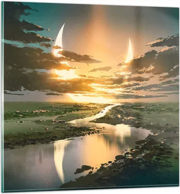 Produktbild von Bilder auf glas - natur natur - 70x70cm - Glasbilder - Wandbilder - Bilder - Kunstdruck - zum Aufhängen bereit - Wanddekoration aus Glas - Glas Bilder - Wandbild auf Glas - Einteilig - GAC70x70-4042