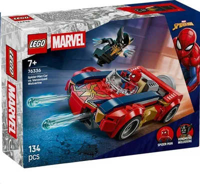 Obrázek produktu pro LEGO Marvel Spider-Man a auto vs. venomizovaný Wolverine, Sada na stavění, 7 rok/roky, Plast, 134 kusů, 210 g