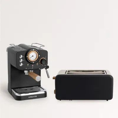 Produktbild von Pack TOAST RETRO Toaster + THERA RETRO Espresso-Maschine mit mattem Finish