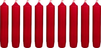 Immagine prodotto di Candele corte da tavola Cactula – Rosso antico – 2,1 x 12 cm – 9 pezzi – Durata di combustione: 5 ore